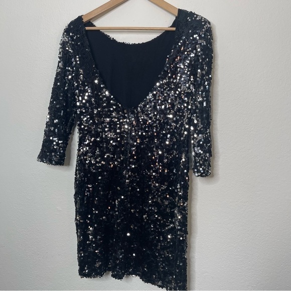 Blaque Label Supernova Sequin Mini Dress Black L NWT | Holiday Party Dress - Picture 7 of 9